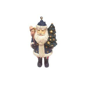 Santa Claus Blue Coat Christmas Ornament Resin Stars Wizard Tree Toys 3.25"